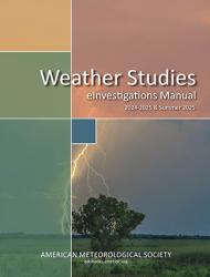 Title: Weather Studies e-Investigations Manual with clouds and lightning, and an outcropping